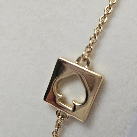 Kate Spade Cut Out Spade Signature Logo Gold Plated Necklace 16" with Extender - Picture 3 of 9